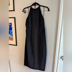 Express Sleek Black Halter Dress